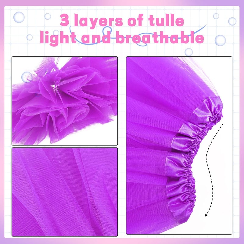 Lainlight Store Tutus for Girls 3 Layered Tulle Tutu Skirts for 4-12 Year, Birthday Dance Halloween Cosplay Party Supplies - Image 2